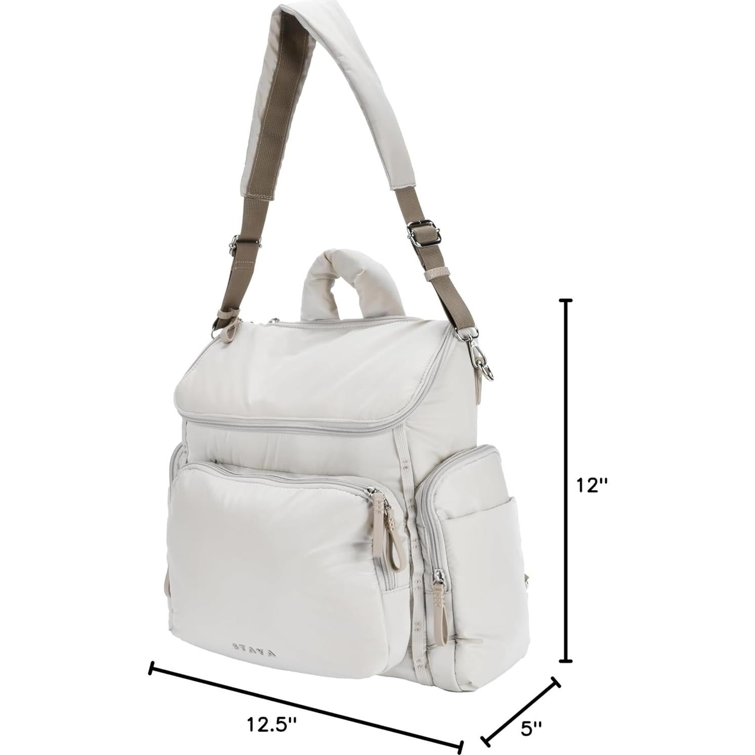 Mochila Grande para Pañales Staya Beige - 12.3L, Nylon Duradero