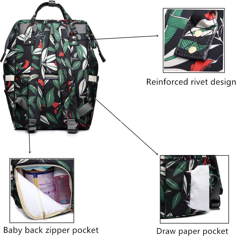 Mochila de Pañales Camo Unisex Nylon Impermeable 25L