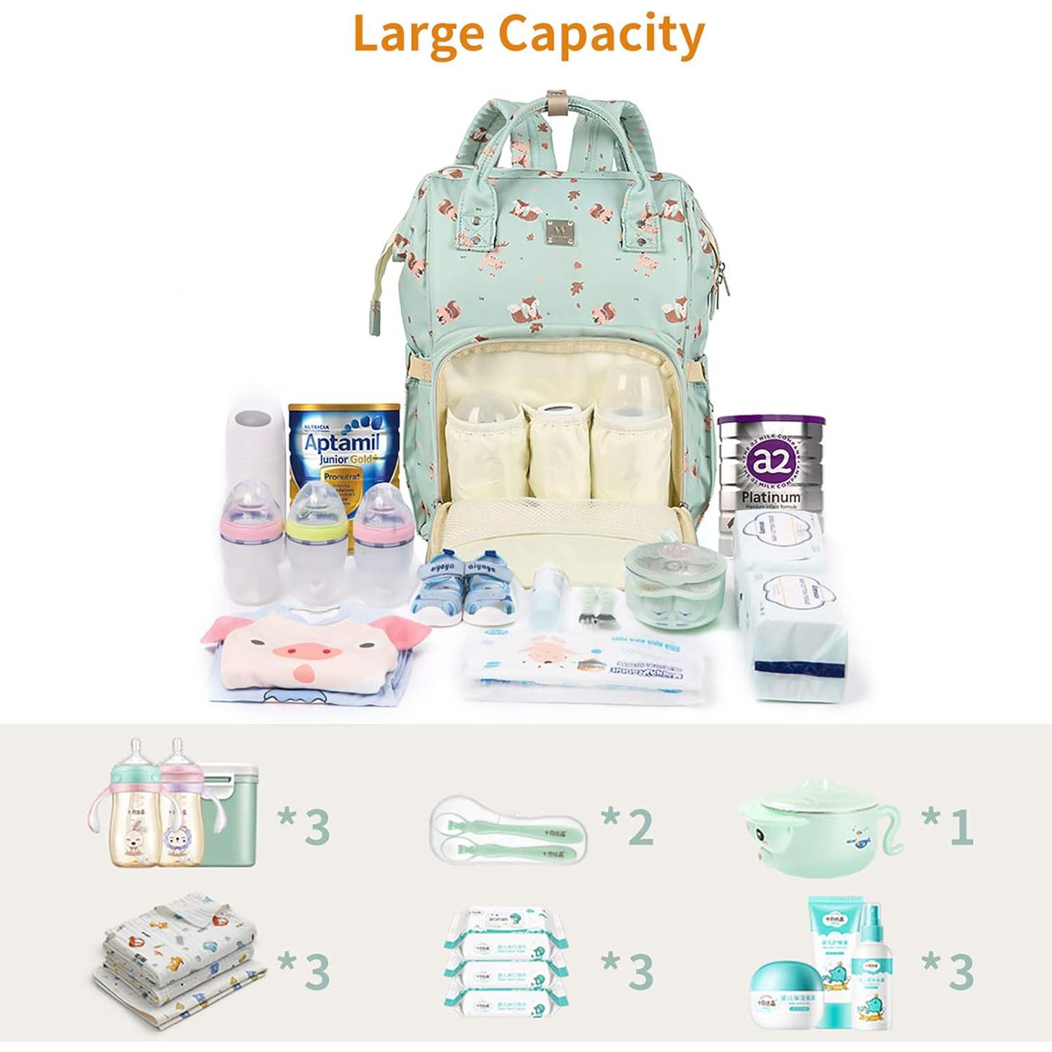 Mochila de Pañales Camillemma Verde Grande Impermeable 20.8L