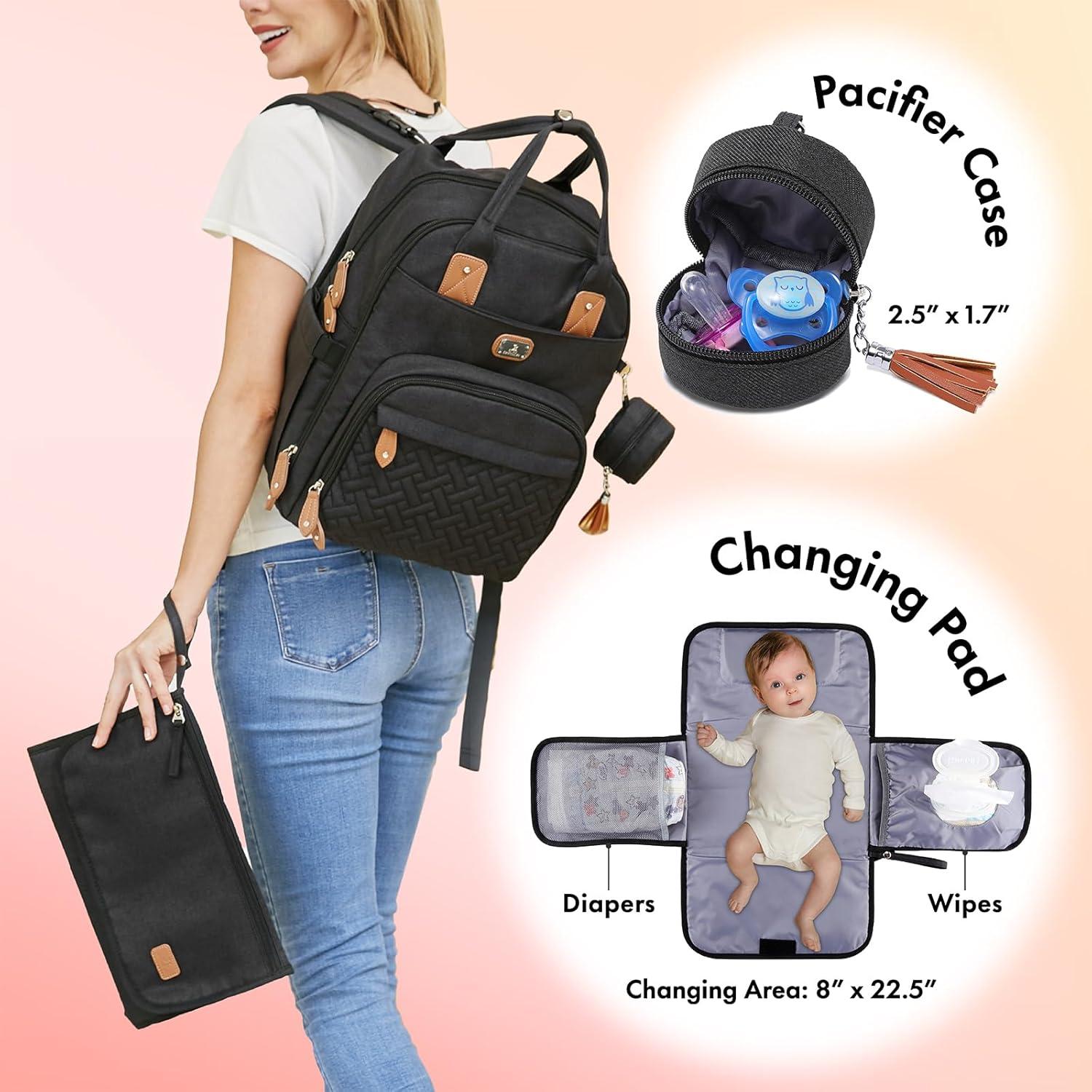 Mochila de Pañales Dikaslon Unisex con Cambiador y Estuche