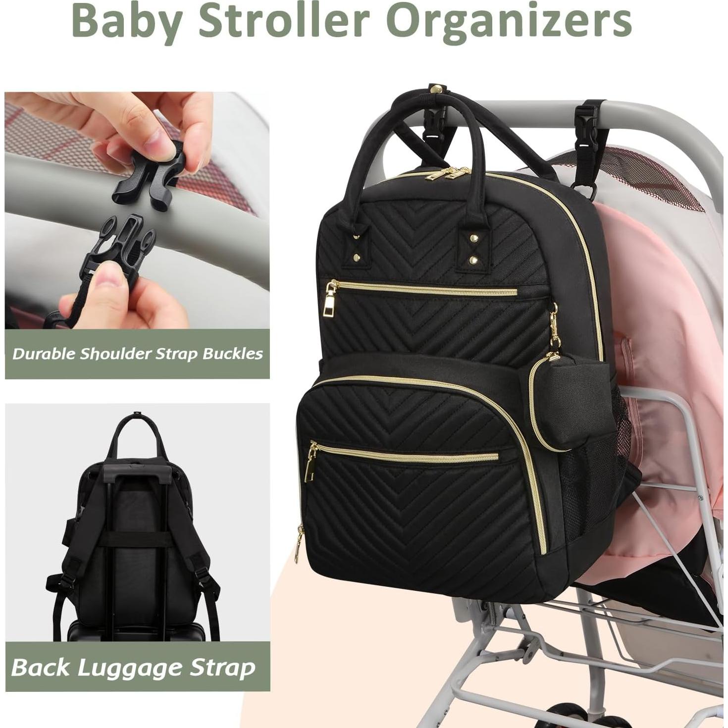 Mochila para Pañales Pritent Negra, Gran Capacidad 18L