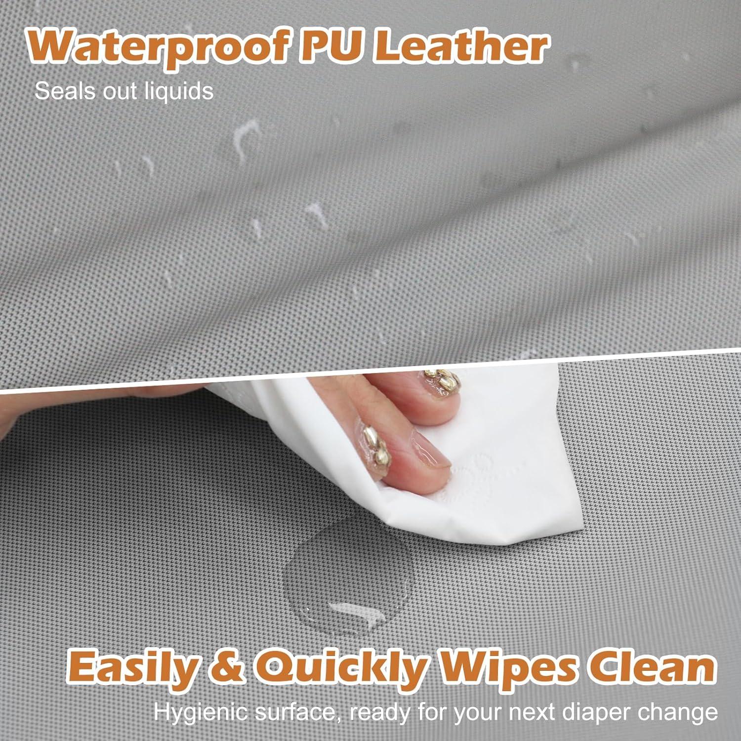 Alfombrilla de Cambio para Bebé JVEOO de Cuero Vegano 81x42cm