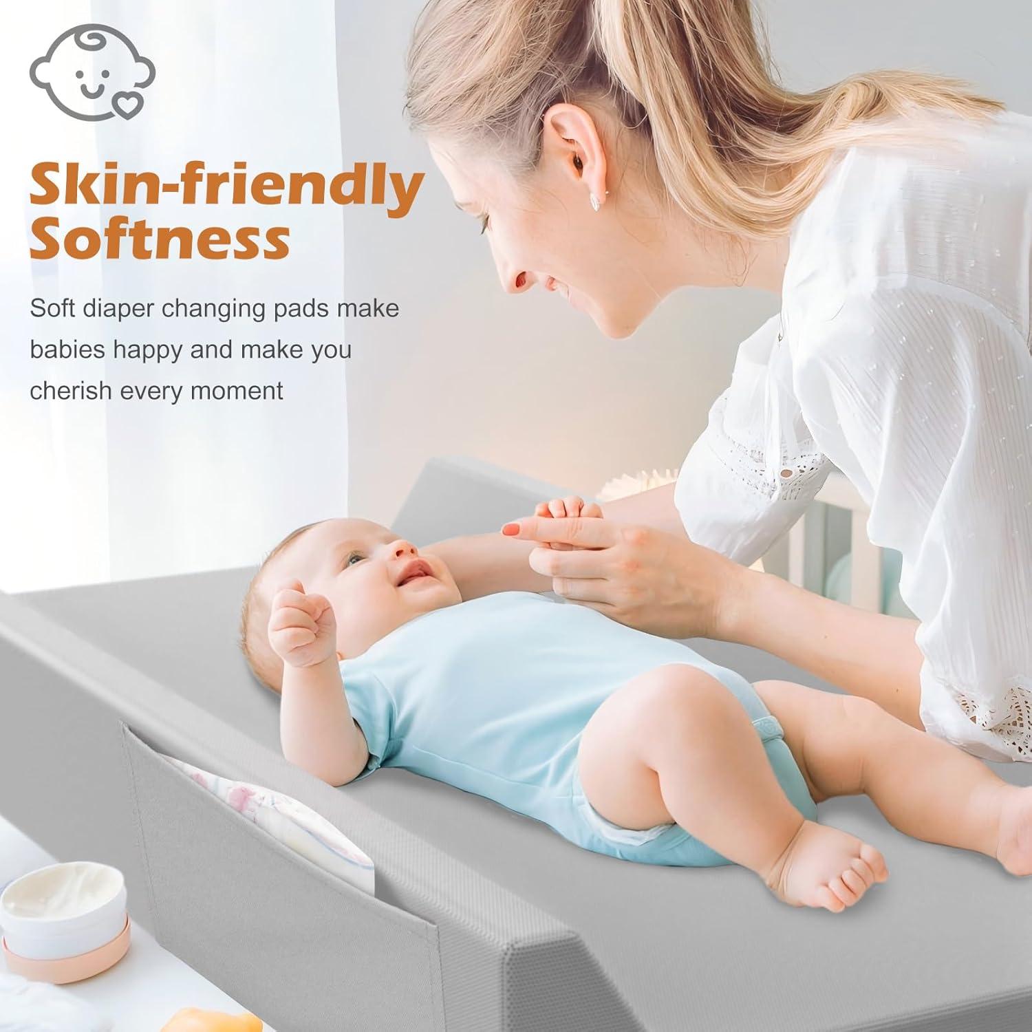 Alfombrilla de Cambio para Bebé JVEOO de Cuero Vegano 81x42cm