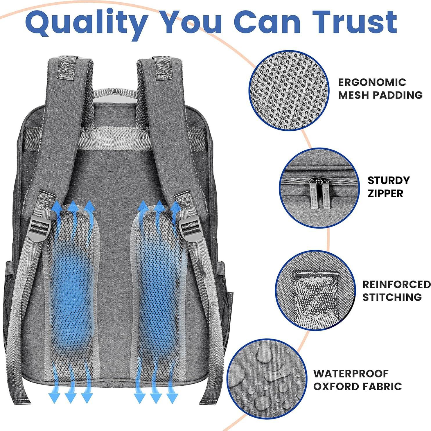 Mochila para Pañales Pillani Gris - Impermeable y Ligera 25L