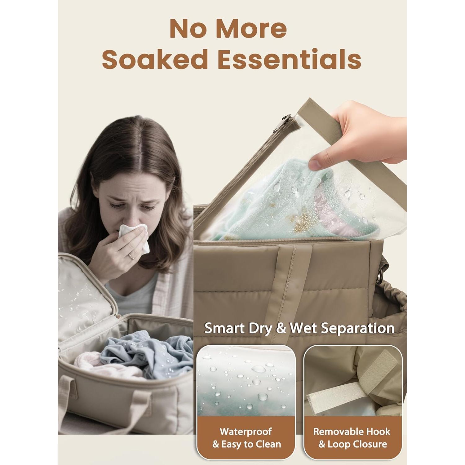 Bolso Grande para Pañales CarryWise 5 en 1 Impermeable