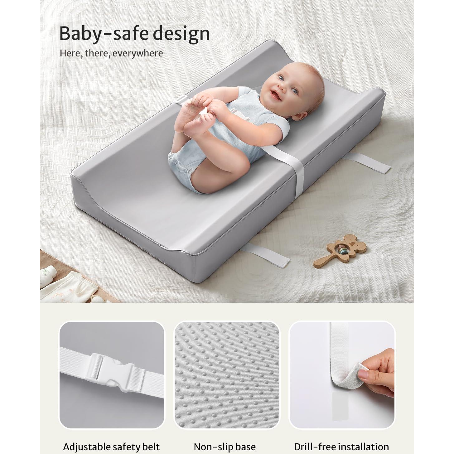 Almohadilla Cambiadora Impermeable Blissful Gris Claro 79.38x40.64cm