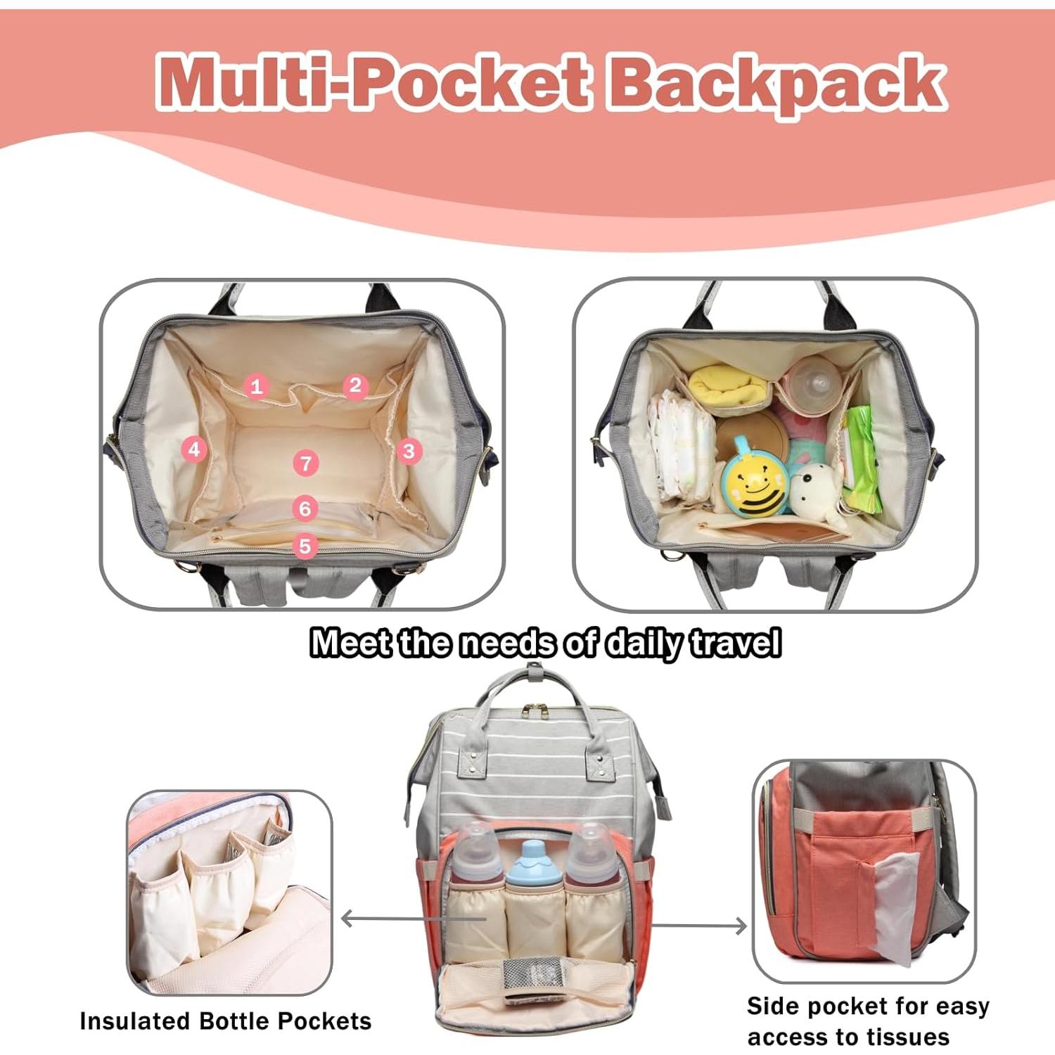 Mochila para Pañales Unisex Nylon Verde 25L Impermeable