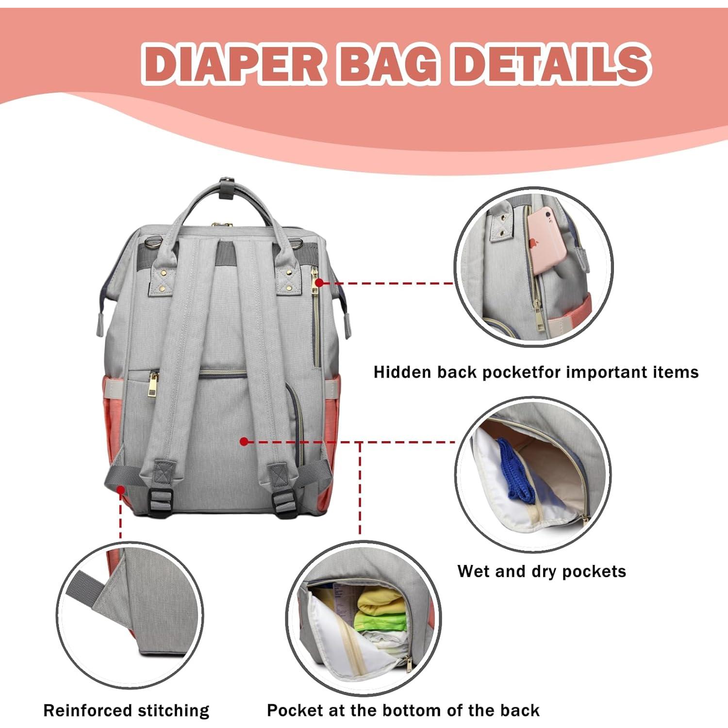 Mochila para Pañales Unisex Nylon Verde 25L Impermeable