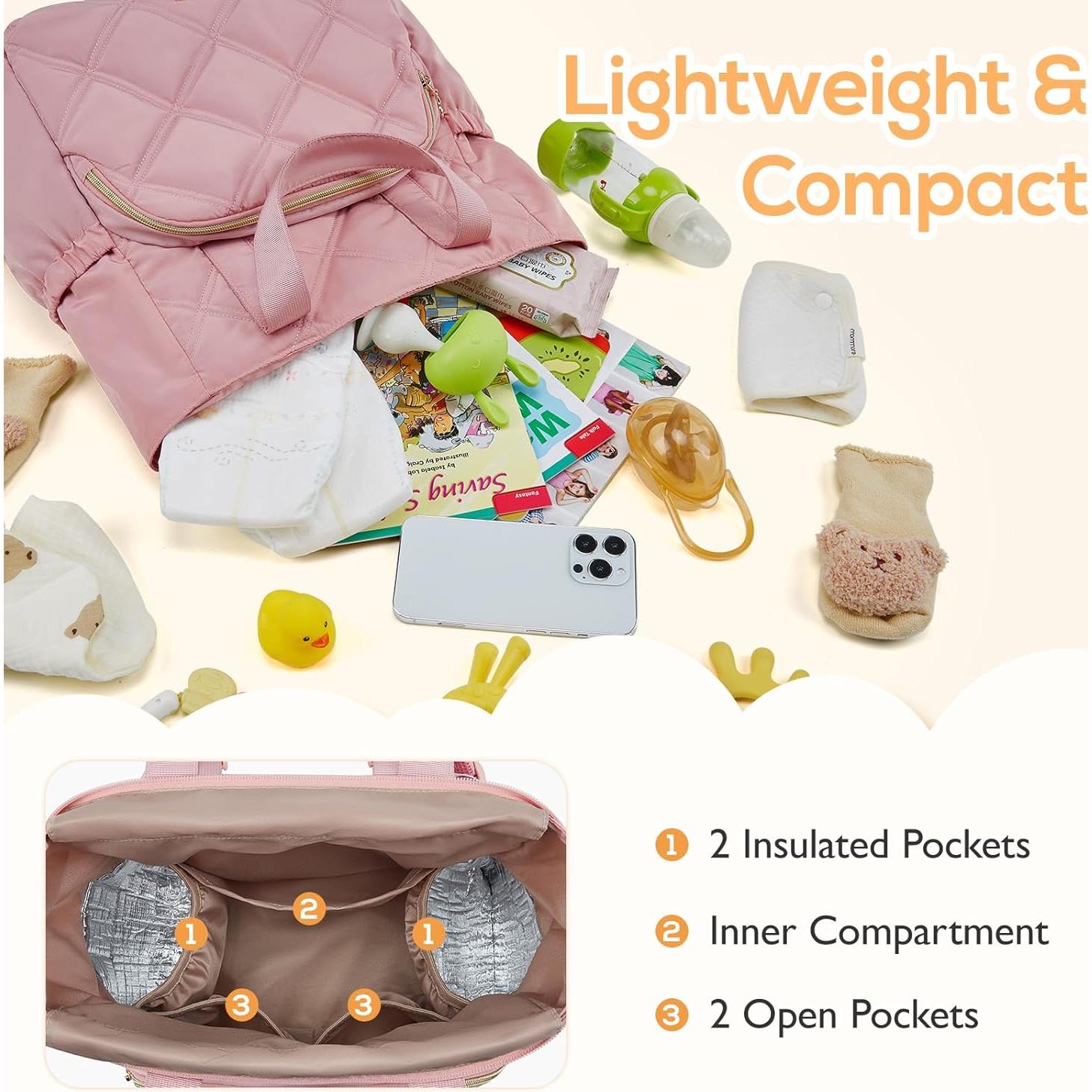 Mochila de Pañales Acolchada Mommore Rosa Mini 30x18x34cm