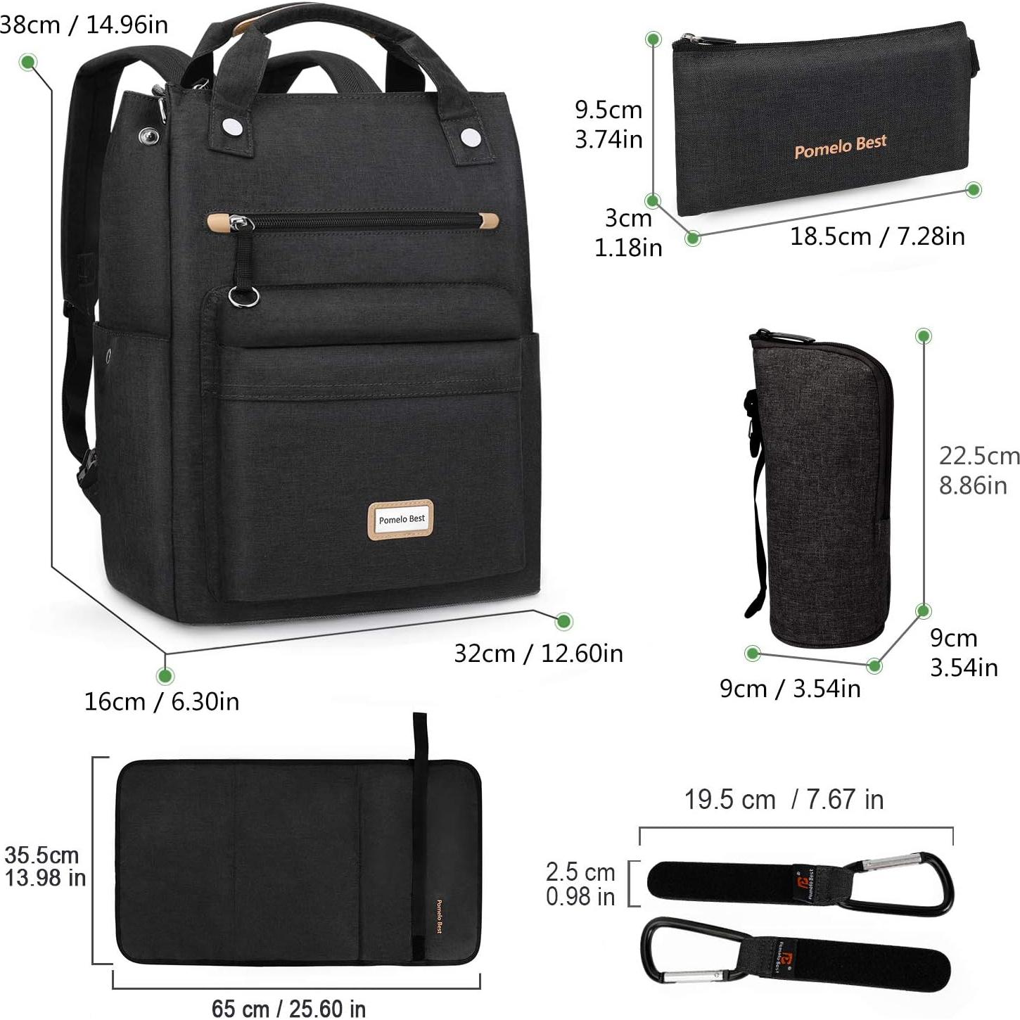 Mochila para Pañales Pomelo Mejor Gris Oscuro 15L Impermeable