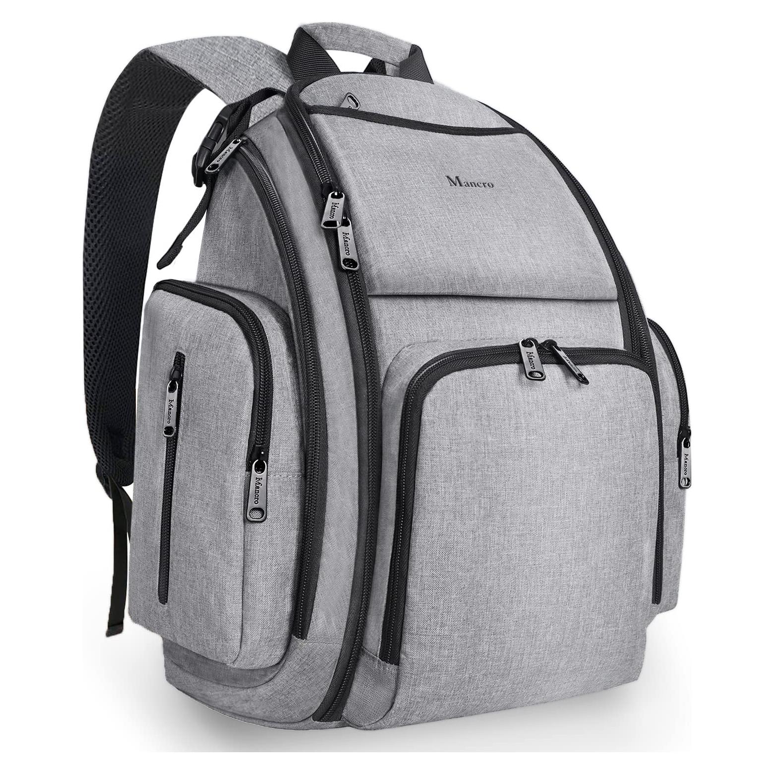 Mochila de Pañales Mancro Gris, 24L, Impermeable, Unisex