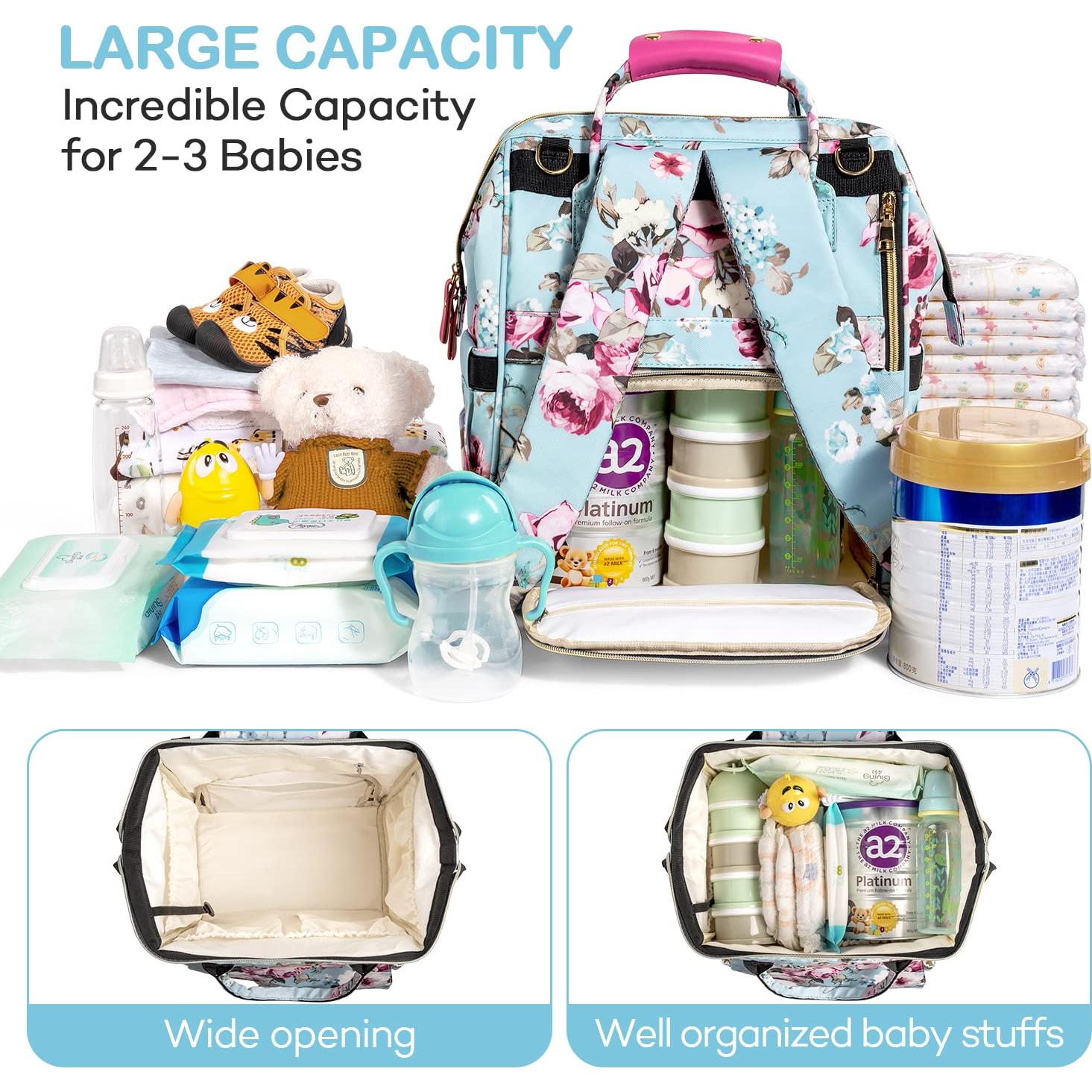 Mochila para Pañales LitBear Floral Impermeable 23L