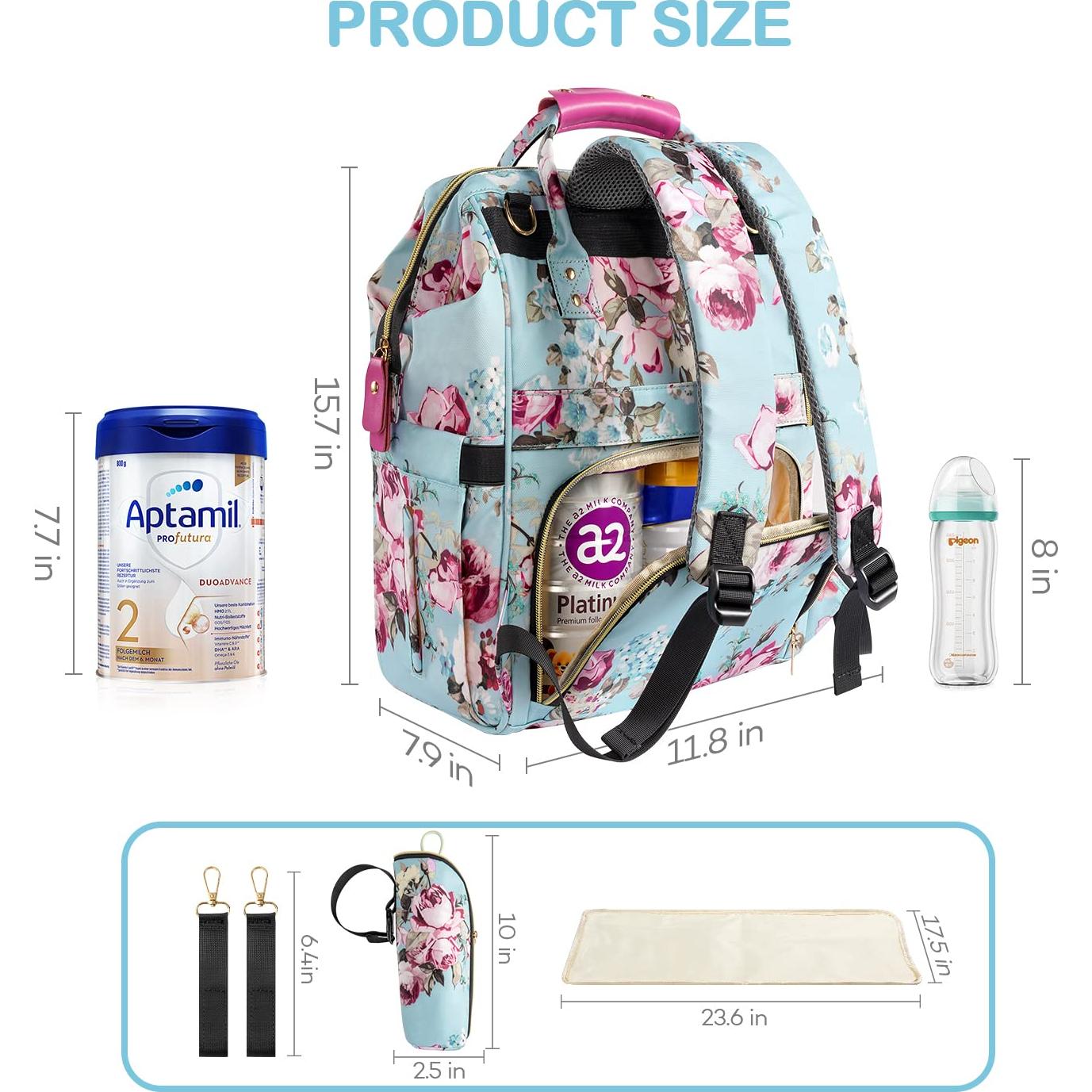 Mochila para Pañales LitBear Floral Impermeable 23L