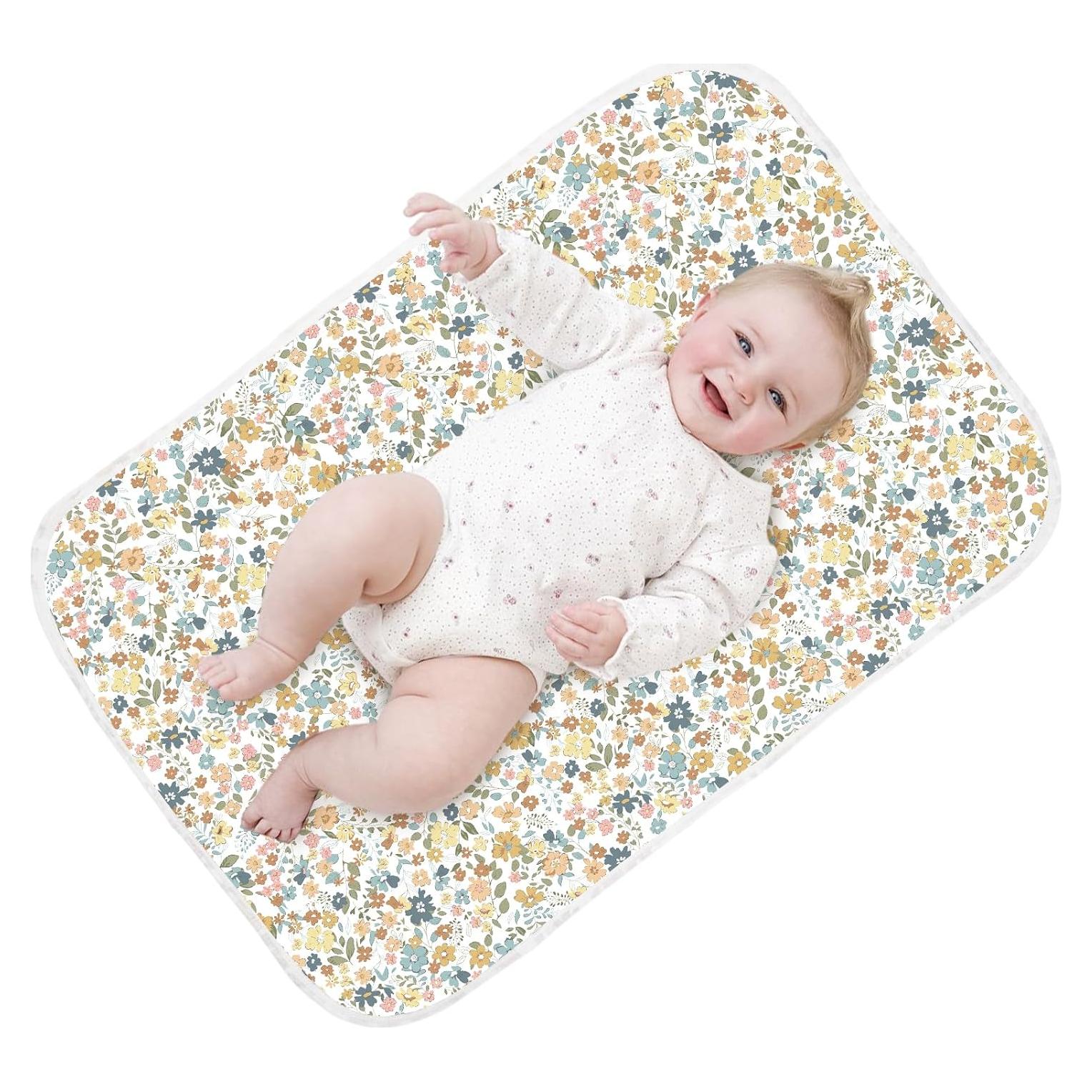 Alfombrilla Cambiar Pañales Coinarin Algodón Floral1 80x55 cm