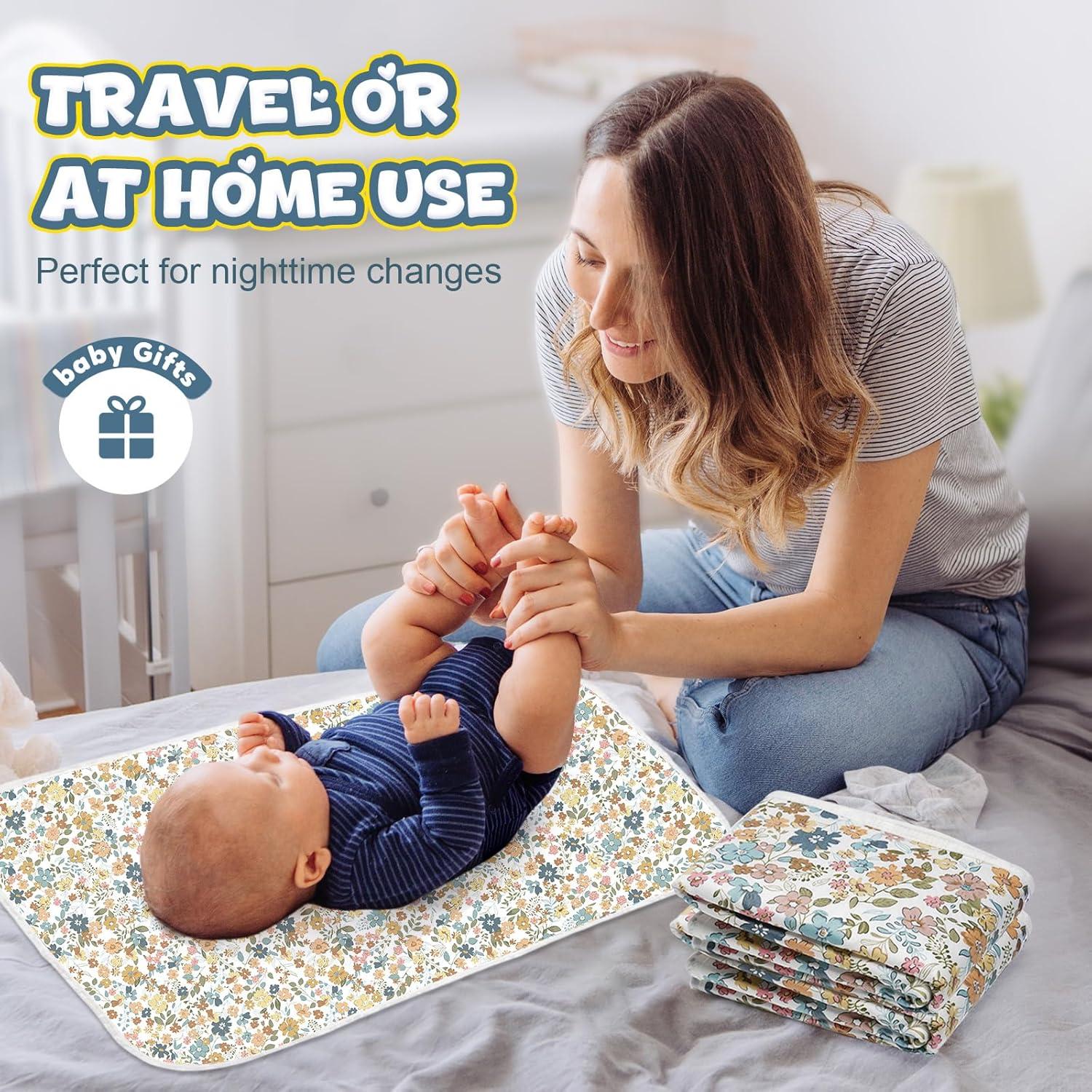 Alfombrilla Cambiar Pañales Coinarin Algodón Floral1 80x55 cm