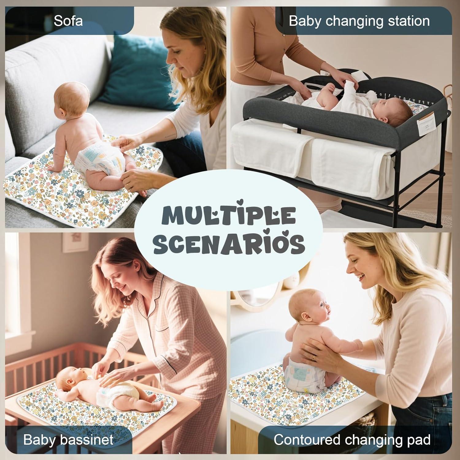 Alfombrilla Cambiar Pañales Coinarin Algodón Floral1 80x55 cm