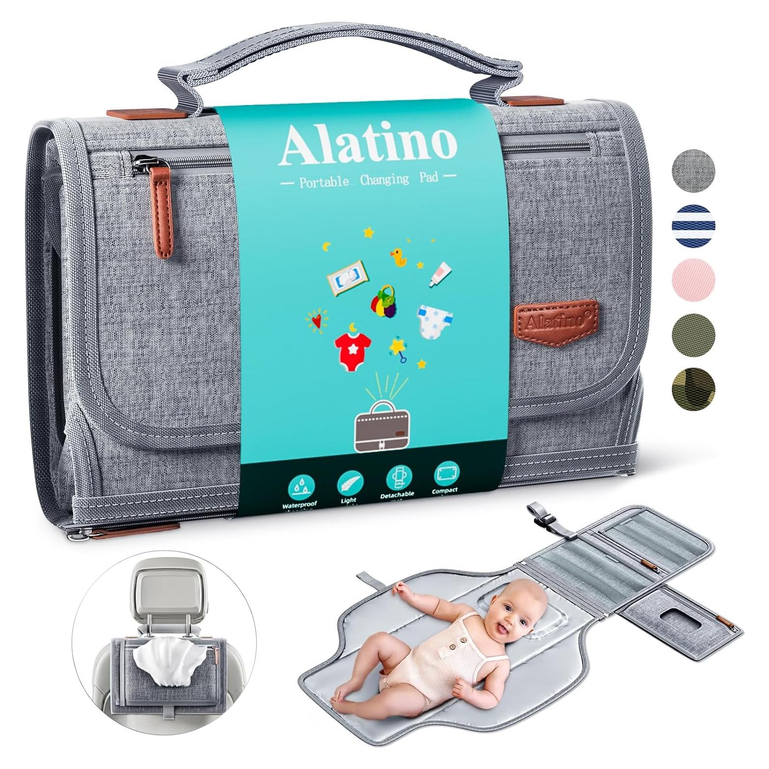 Almohadilla de Cambio de Pañales Portátil Alatino Gris