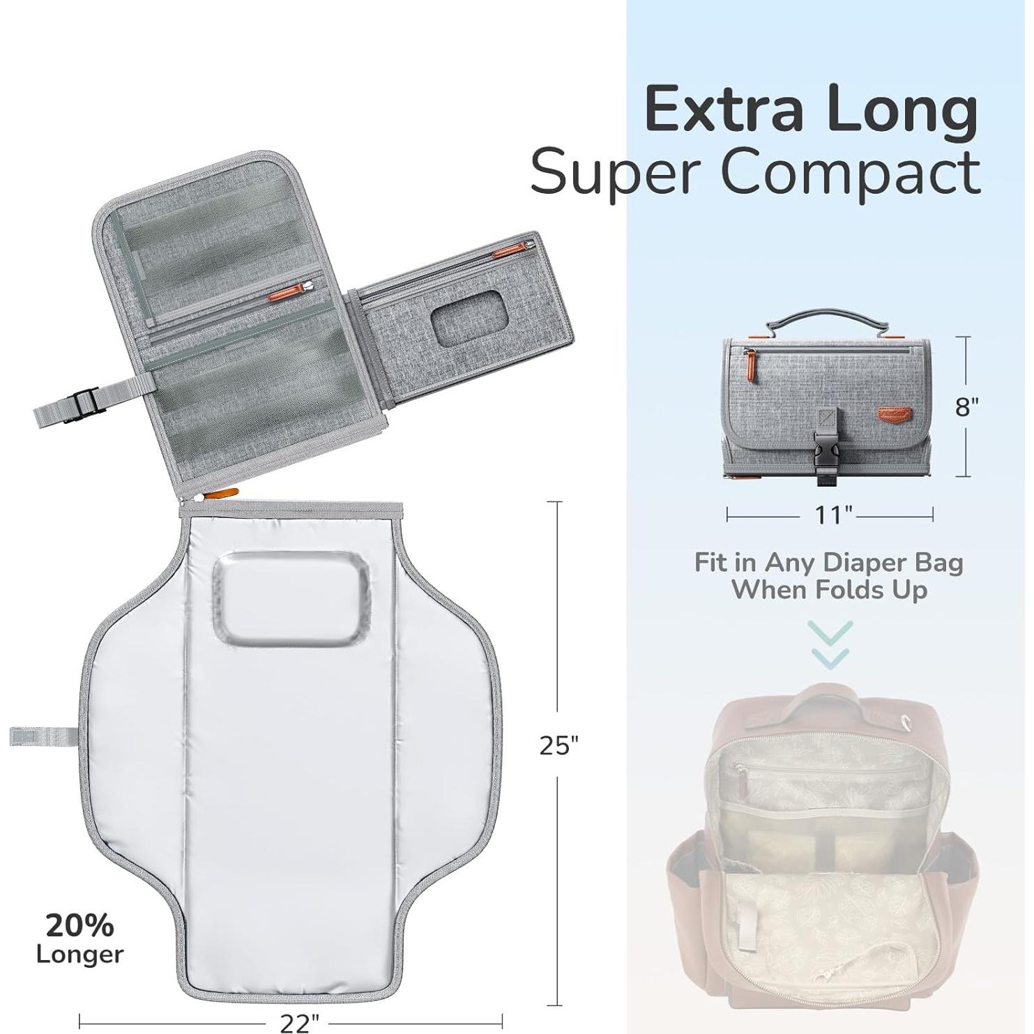 Almohadilla de Cambio de Pañales Portátil Alatino Gris