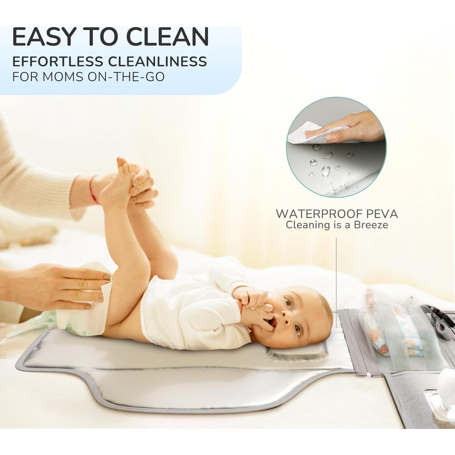 Almohadilla de Cambio de Pañales Portátil Alatino Gris