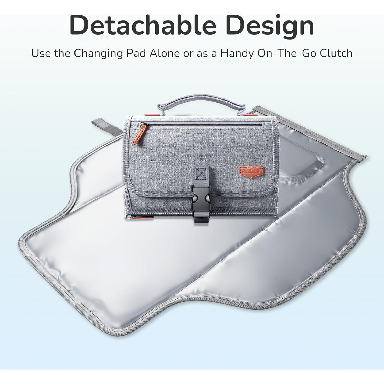 Almohadilla de Cambio de Pañales Portátil Alatino Gris