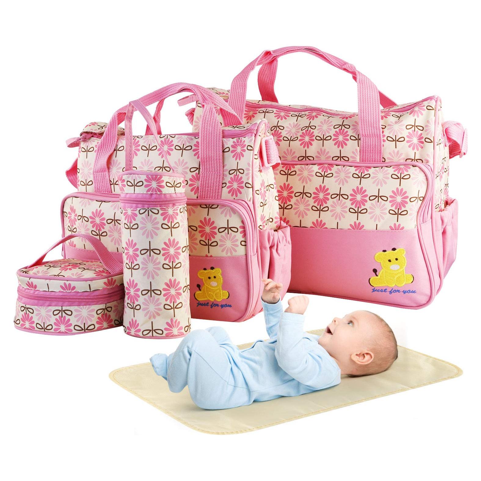 Juego de 5 Bolsas de Pañales Impermeables Rosa - Mamá