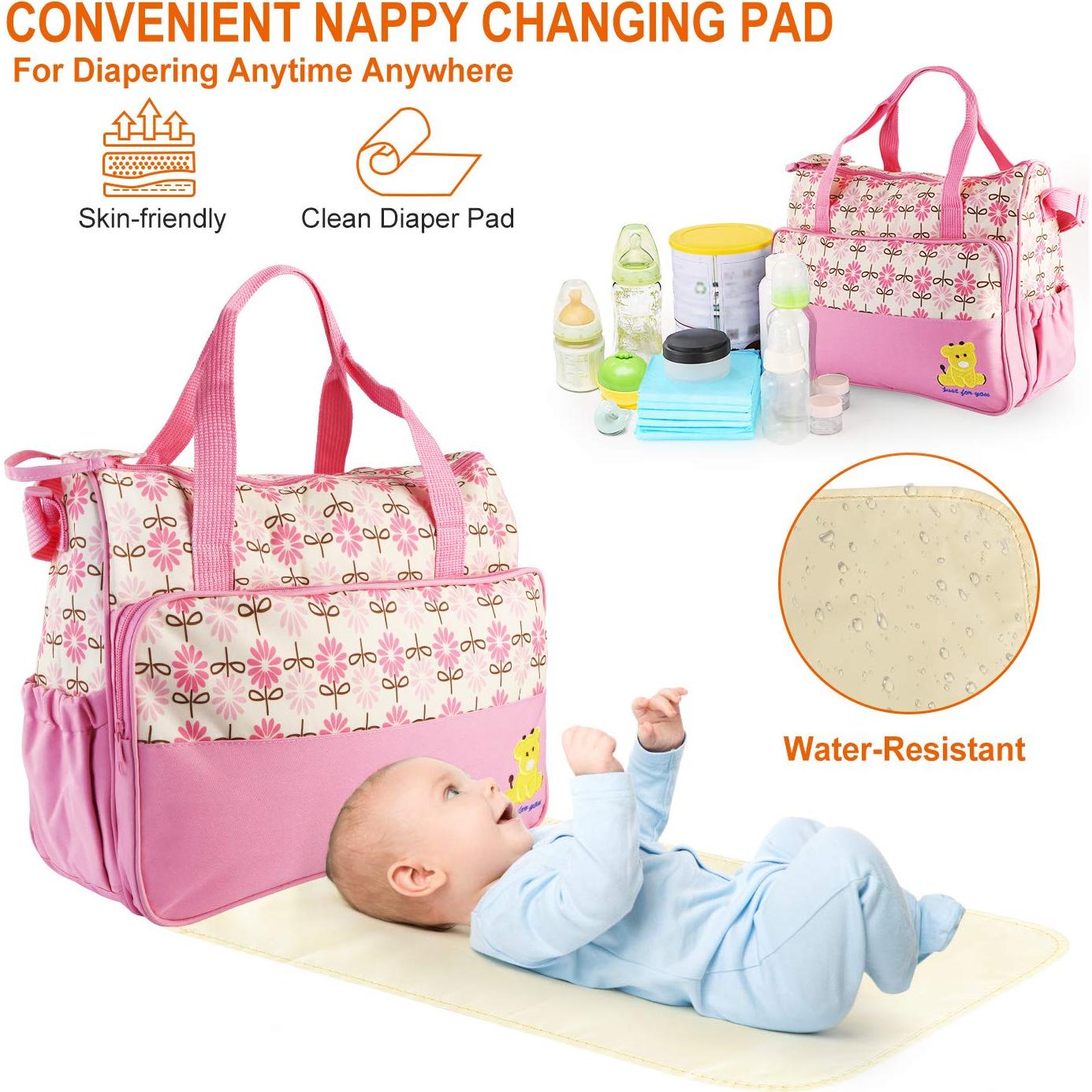 Juego de 5 Bolsas de Pañales Impermeables Rosa - Mamá