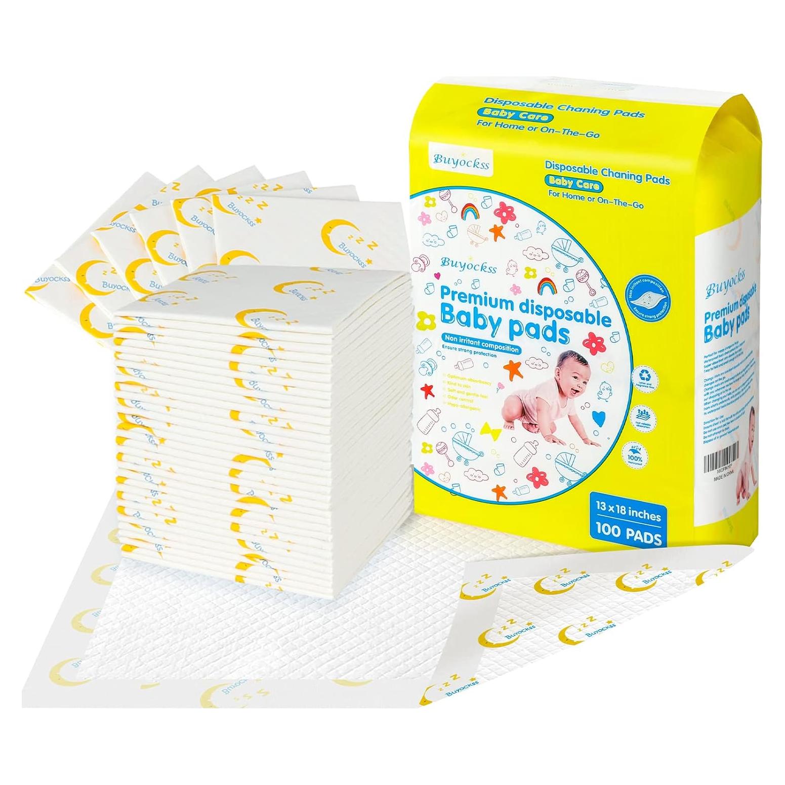 Almohadillas desechables para bebés Buyockss 100 unidades 33x46cm