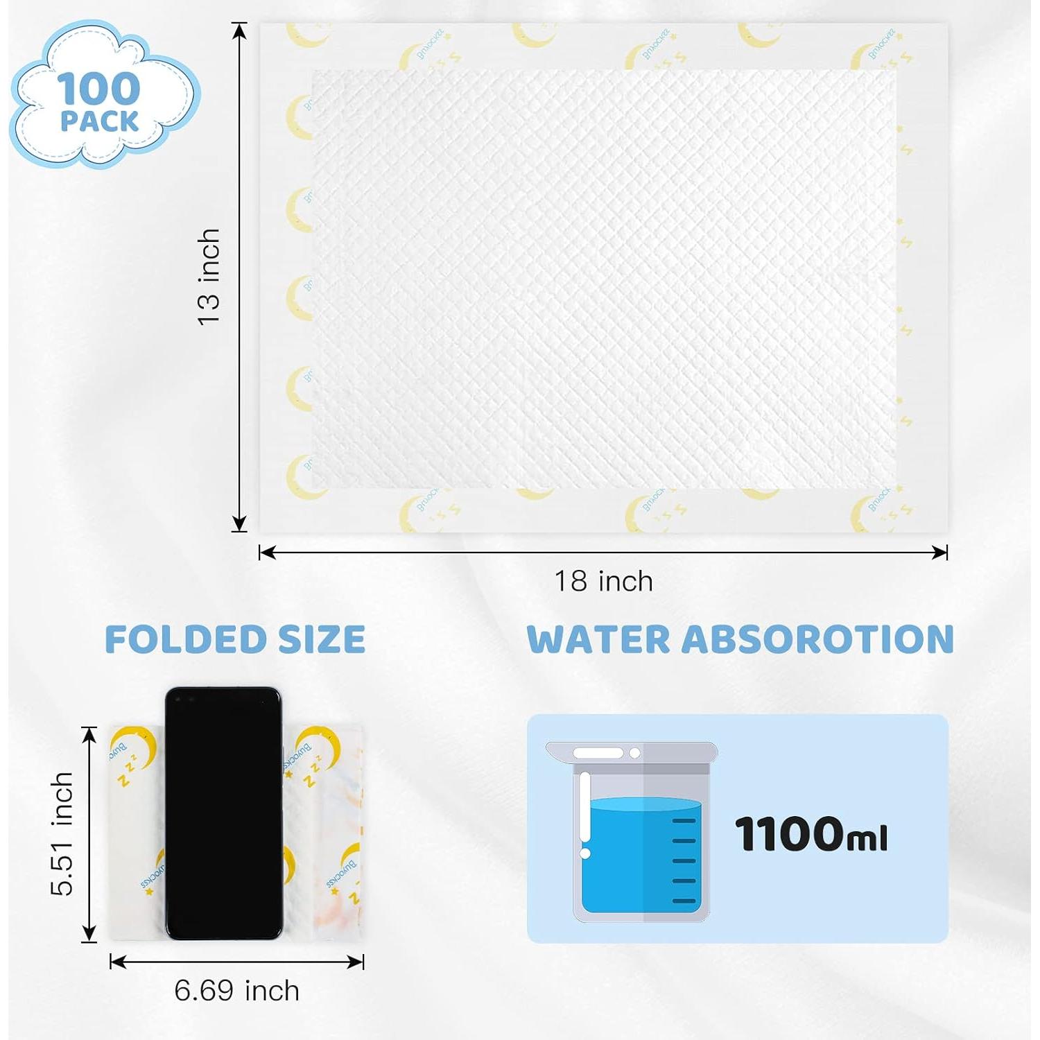 Almohadillas desechables para bebés Buyockss 100 unidades 33x46cm