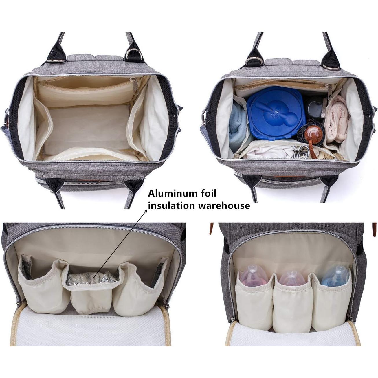 Mochila para Pañales Unisex Multifuncional Azul Marino