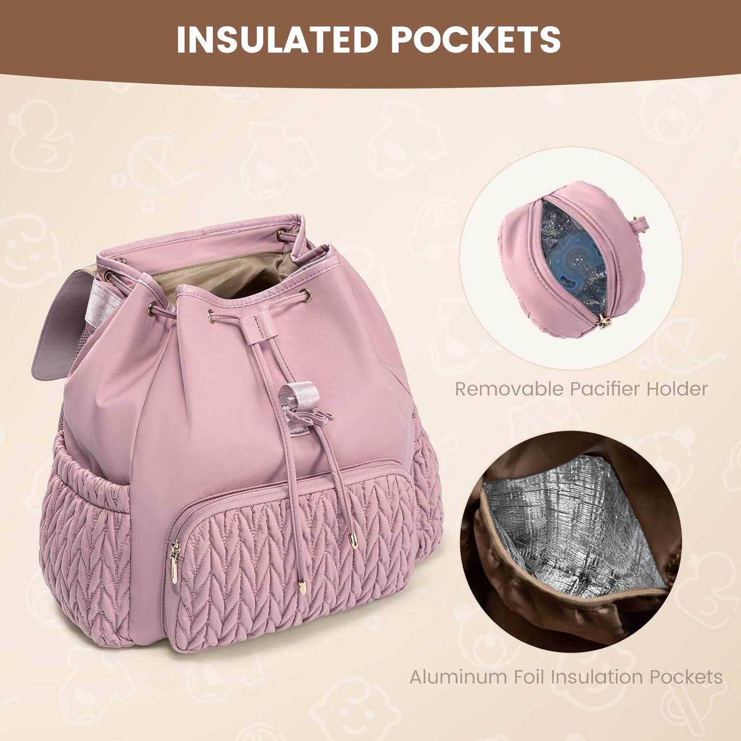 Mochila para Pañales LOVEVOOK Rosa 21L Resistente al Agua