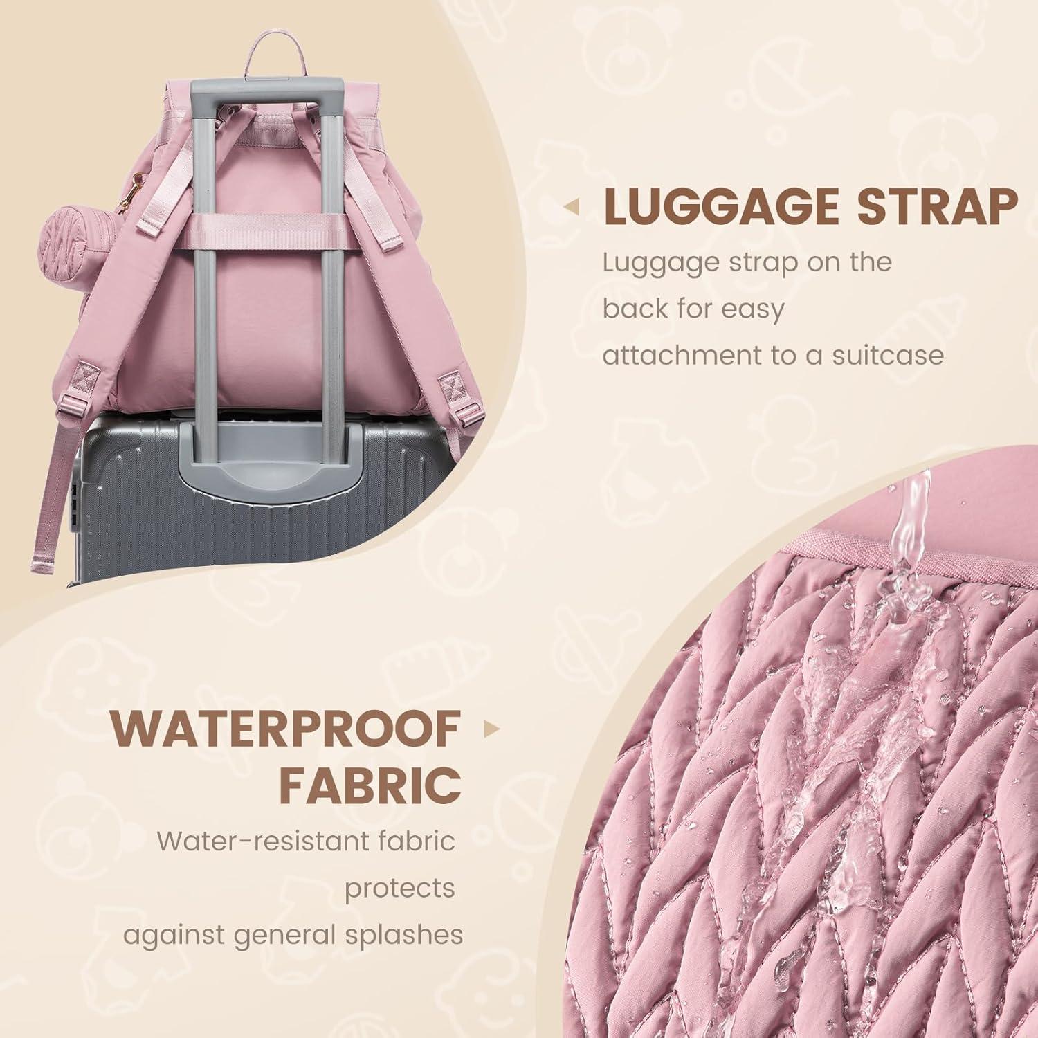 Mochila para Pañales LOVEVOOK Rosa 21L Resistente al Agua