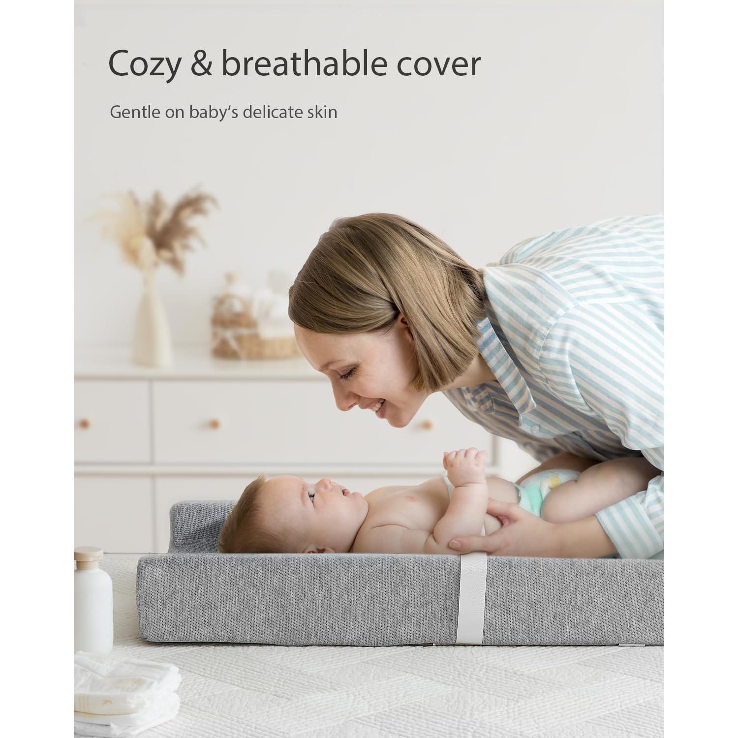 Almohadilla para Cambiar Bebés Blissful Gris 79.4x40.6cm Impermeable