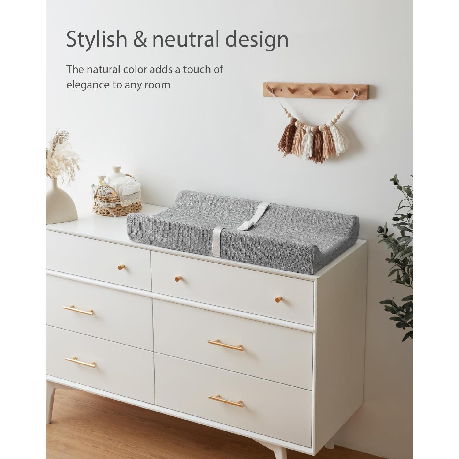 Almohadilla para Cambiar Bebés Blissful Gris 79.4x40.6cm Impermeable