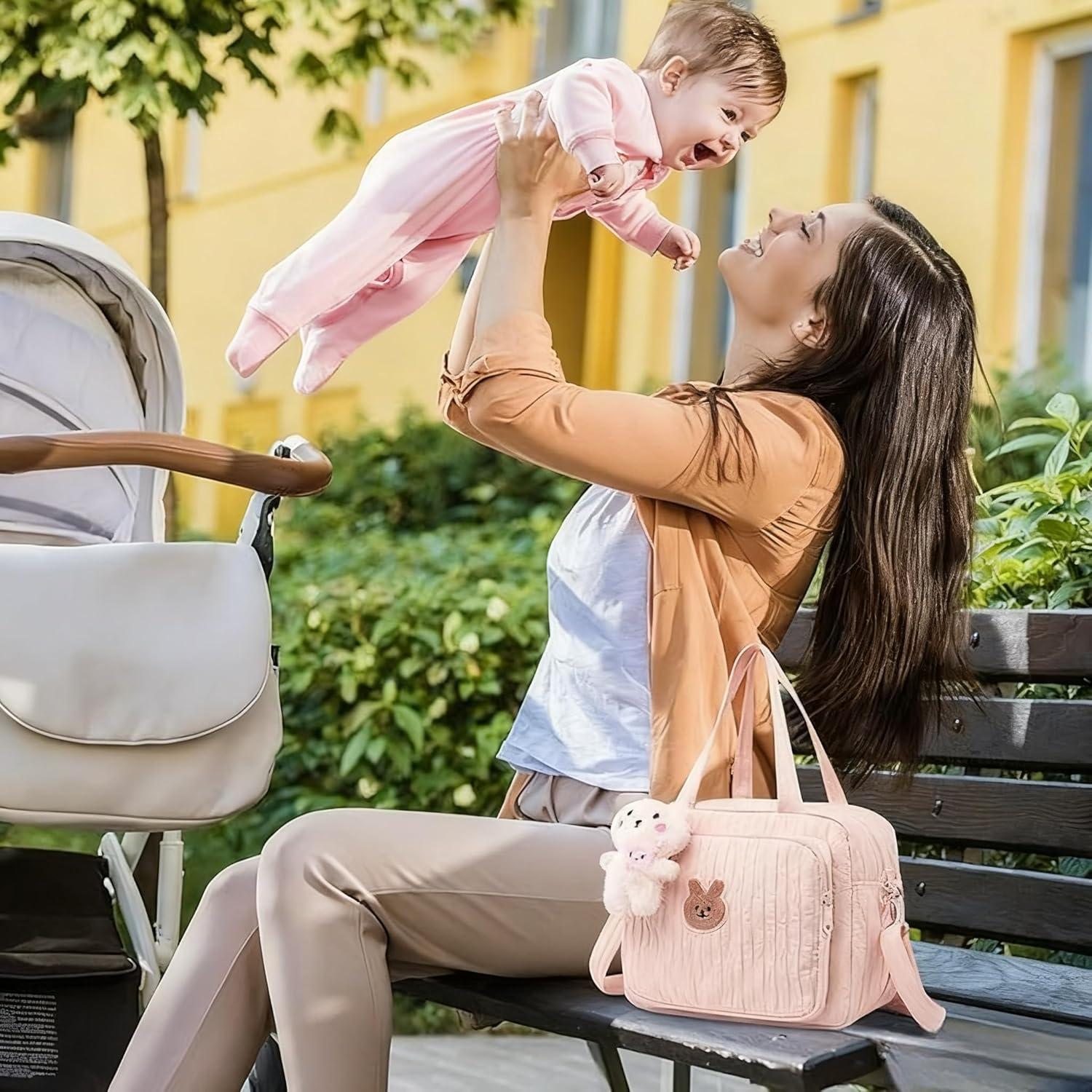 Bolsa de Pañales Lushandy Rosa 24x20x14cm Multiusos