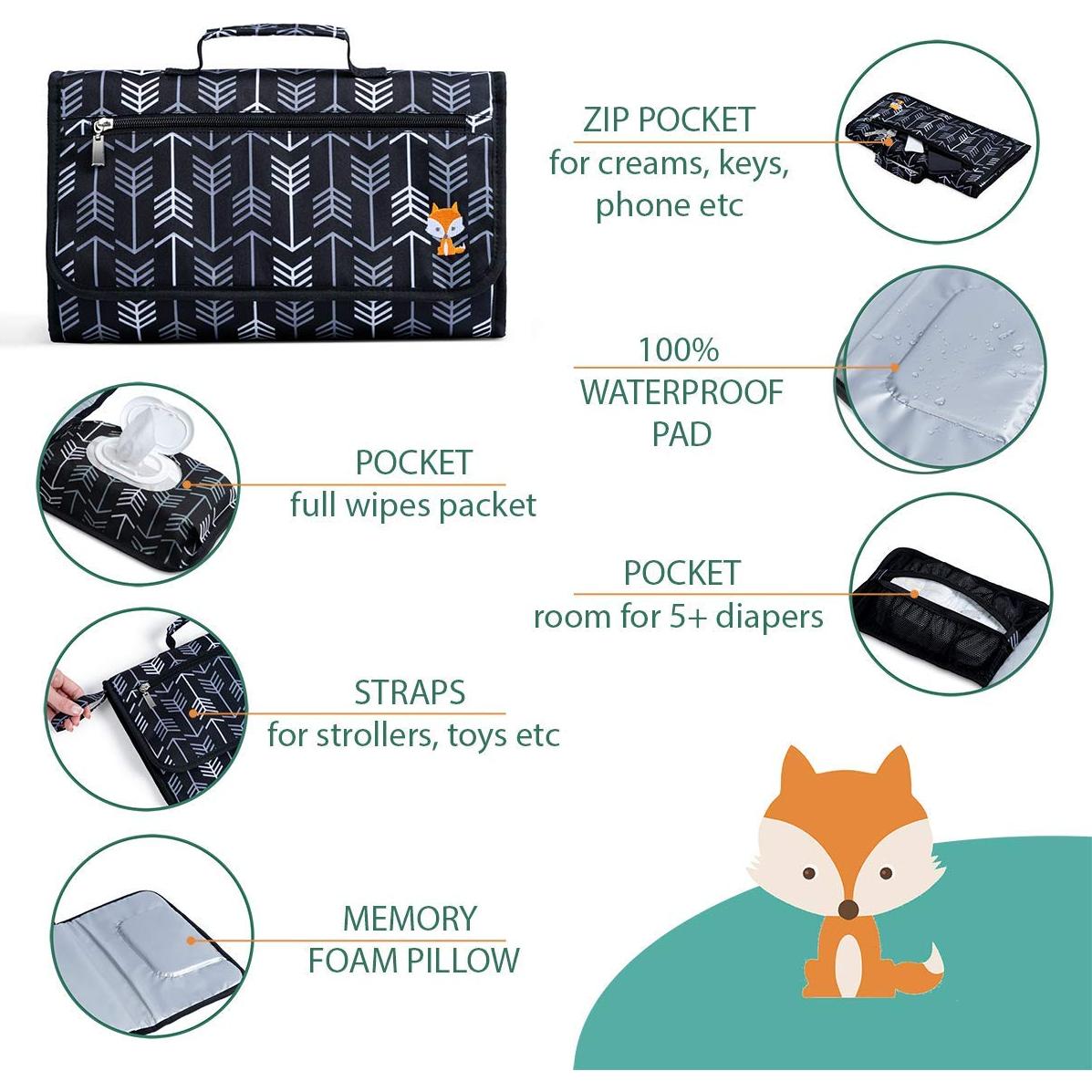 Almohadilla Portátil para Cambiar Bebés Lil Fox - Unisex