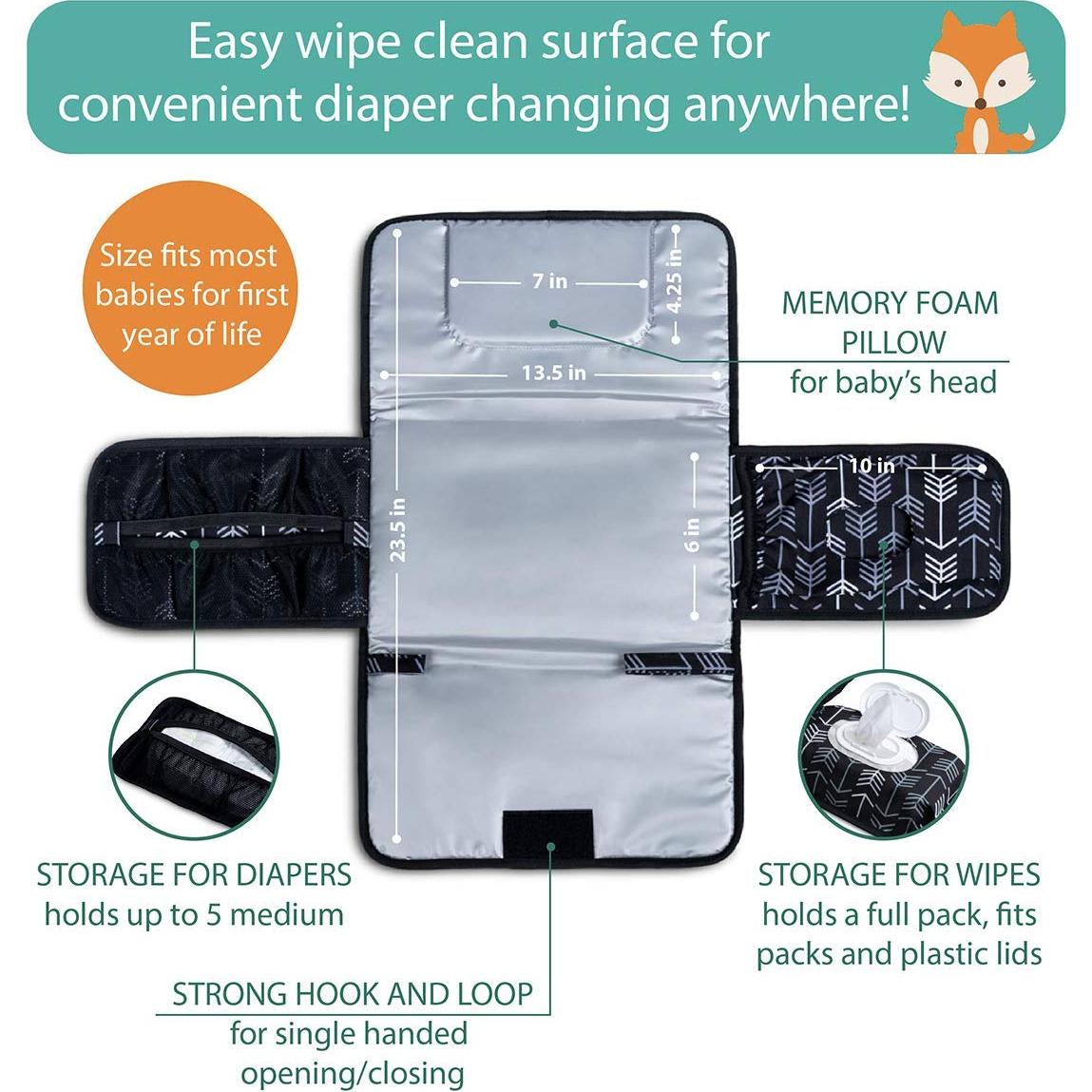 Almohadilla Portátil para Cambiar Bebés Lil Fox - Unisex