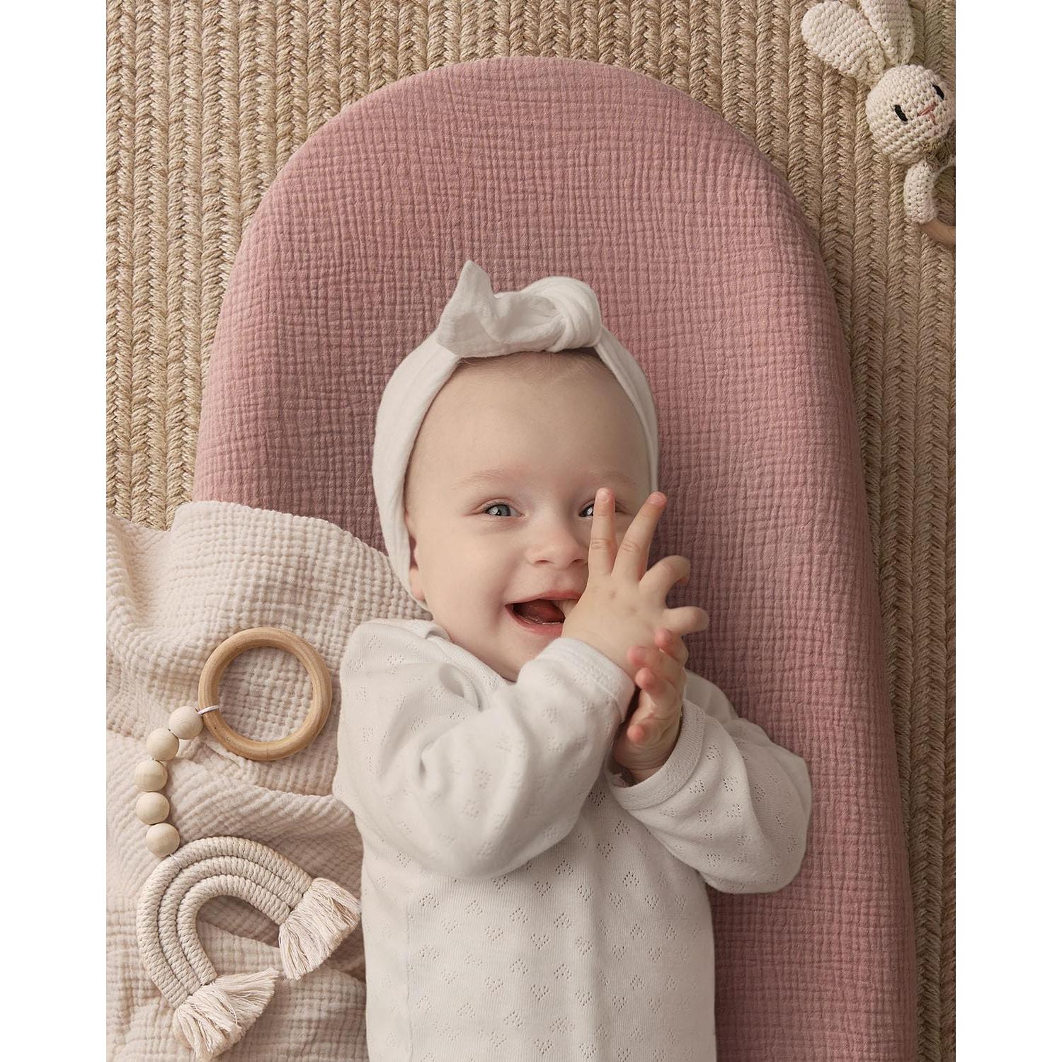 Almohadilla de Cambio de Bebé Muslín Blissful Aguacate Rosa