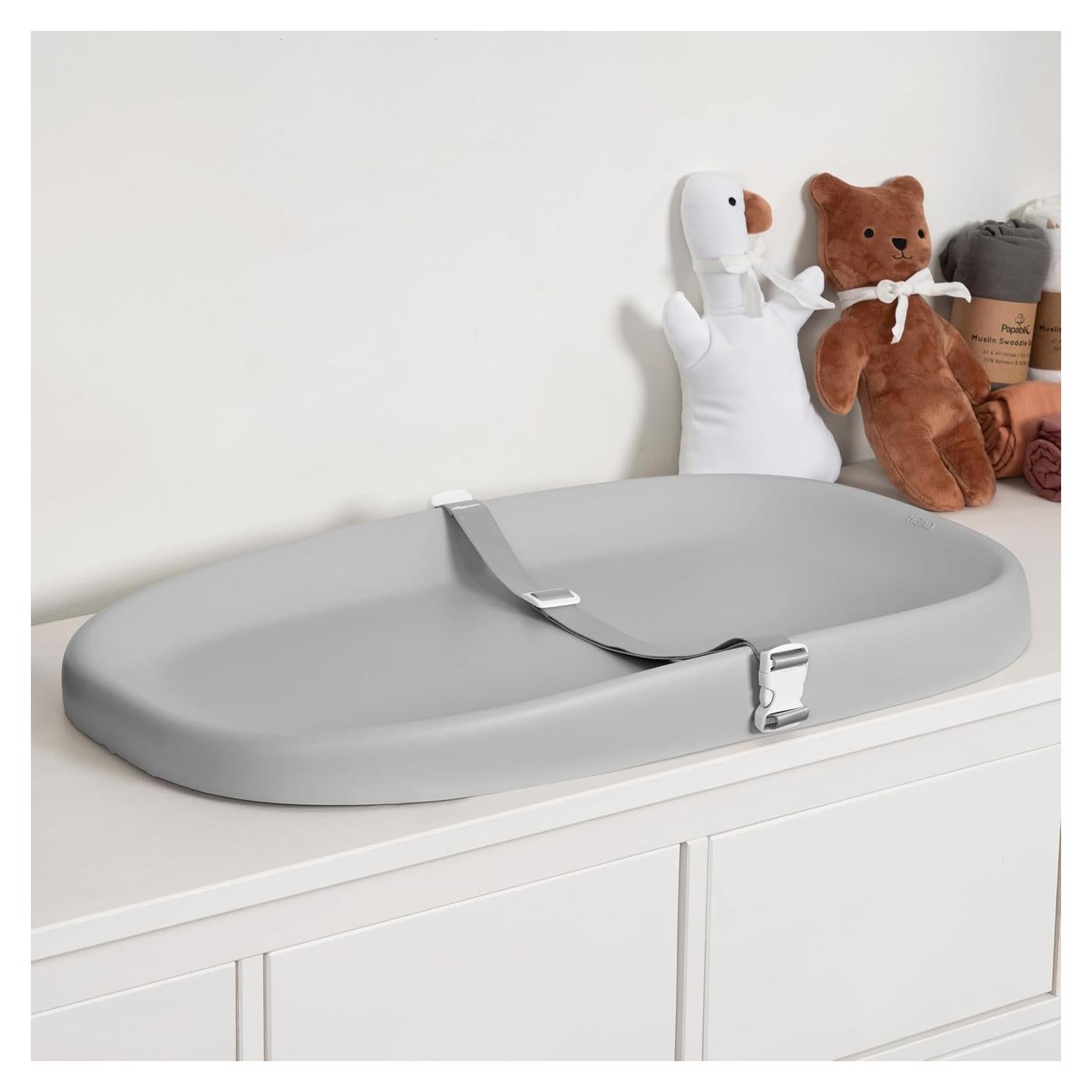Almohadilla para Cambiar Bebés Papablic Gris Impermeable 76.2x43.18 cm