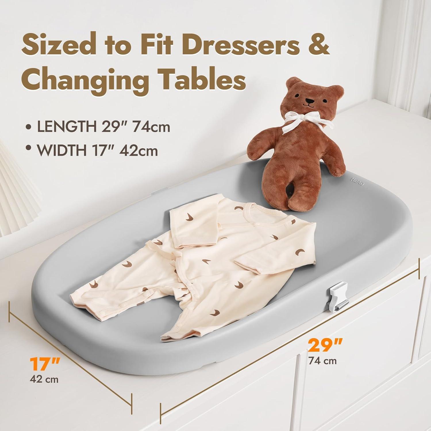 Almohadilla para Cambiar Bebés Papablic Gris Impermeable 76.2x43.18 cm