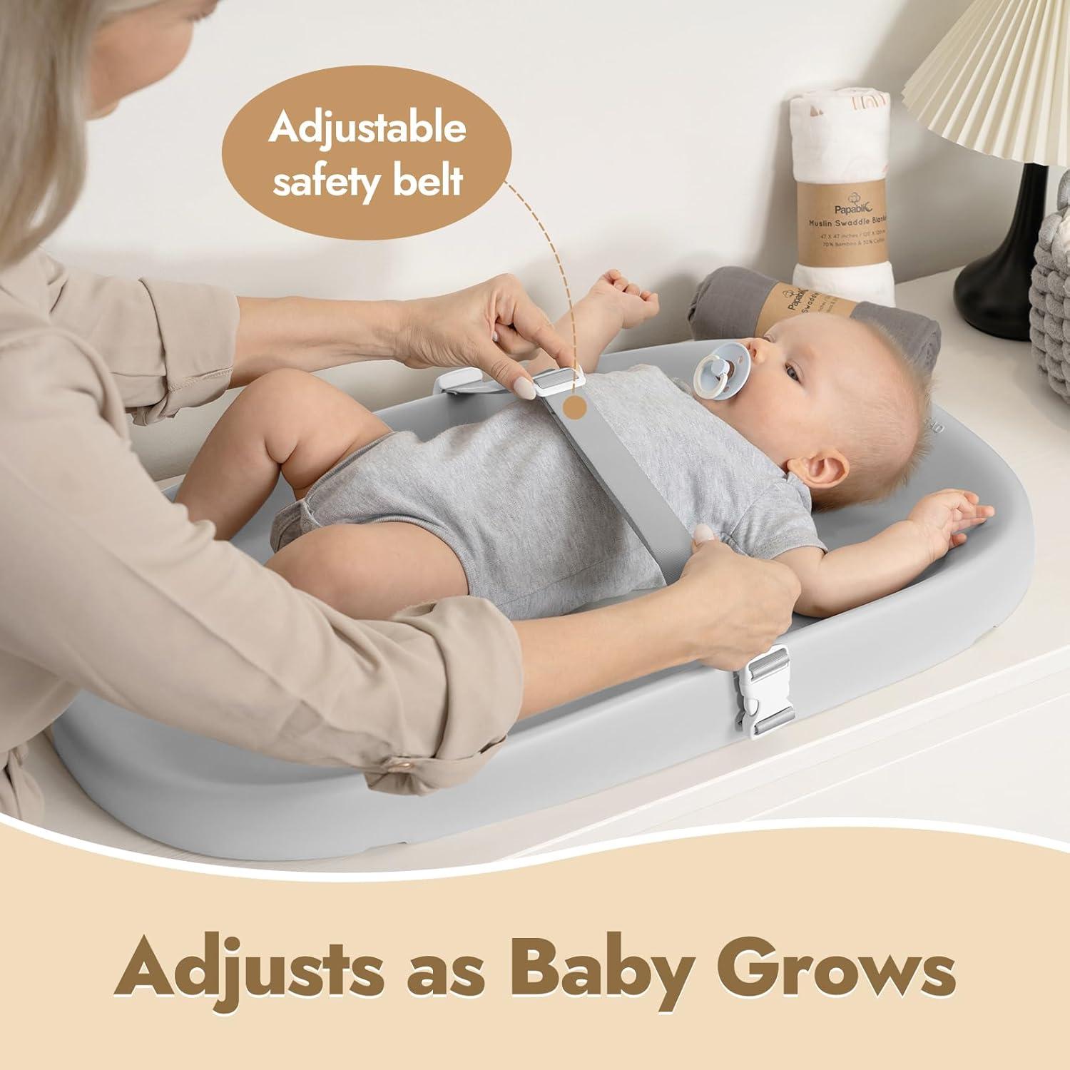 Almohadilla para Cambiar Bebés Papablic Gris Impermeable 76.2x43.18 cm