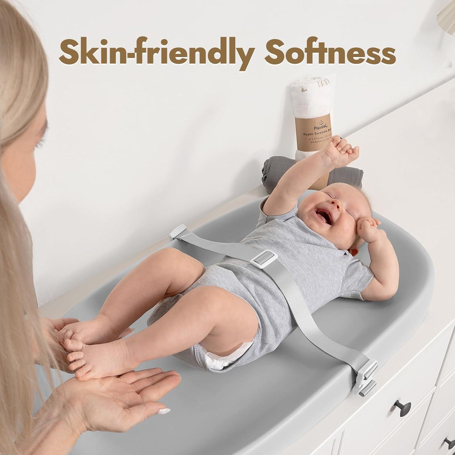 Almohadilla para Cambiar Bebés Papablic Gris Impermeable 76.2x43.18 cm