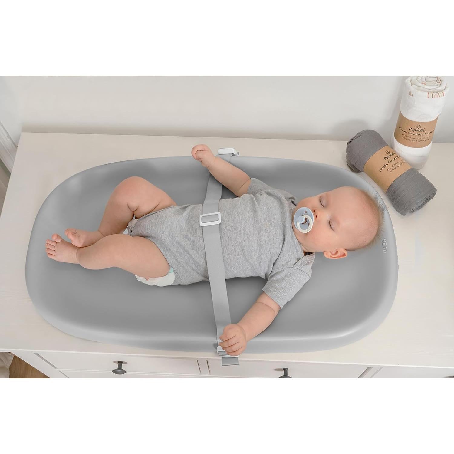 Almohadilla para Cambiar Bebés Papablic Gris Impermeable 76.2x43.18 cm