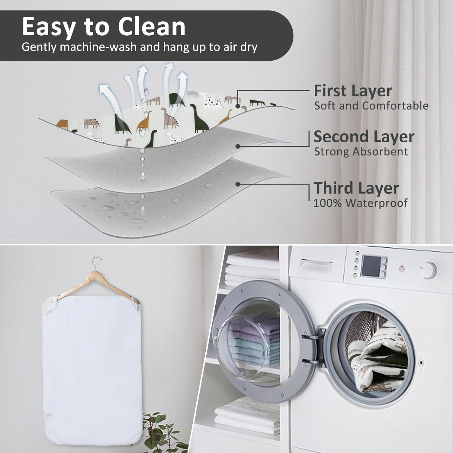 Alfombrilla para Cambiar Pañales Dinosaurio Bonito 54.9x80cm