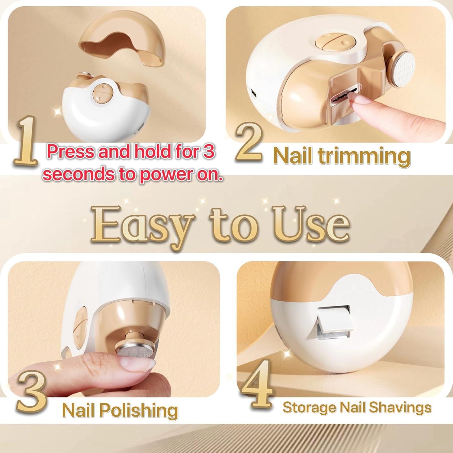 Cortauñas Eléctrico 2 en 1 LEOVITA Negro con Doble Velocidad