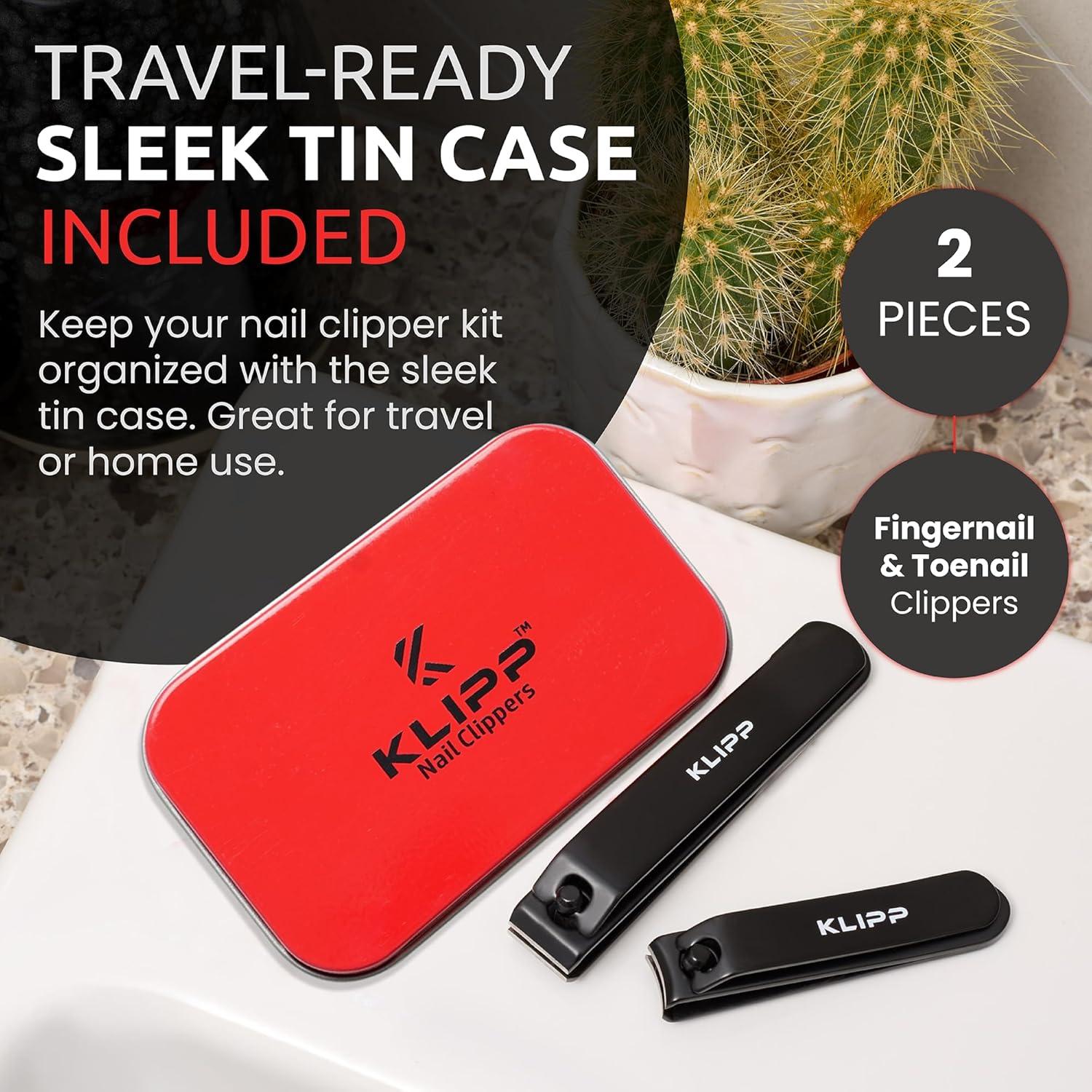 Cortauñas profesionales KLIPP de acero inoxidable - Kit completo con estuche