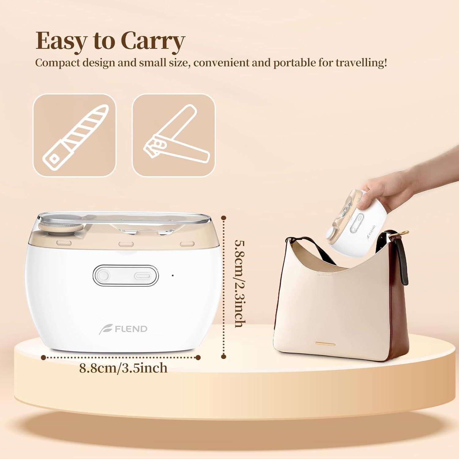 Cortador de Uñas Eléctrico Bubbacare 2 en 1 con Pulidor