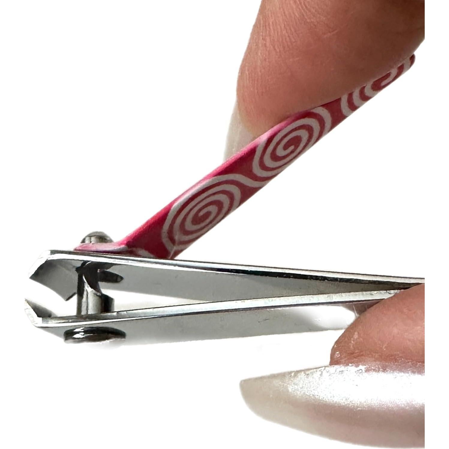 Mini Cortauñas ALAZCO Acero Inoxidable Diseño Rosa 6 Piezas