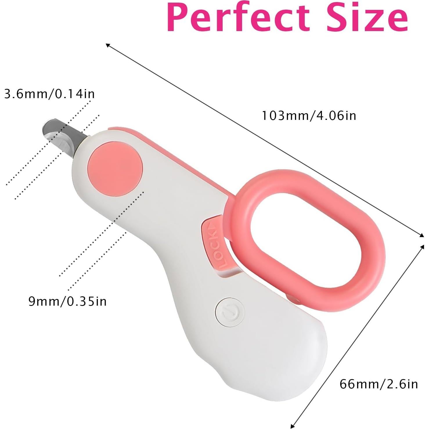 Cortauñas para Mascotas GuLuGun con Luz LED Rosa 10x6cm