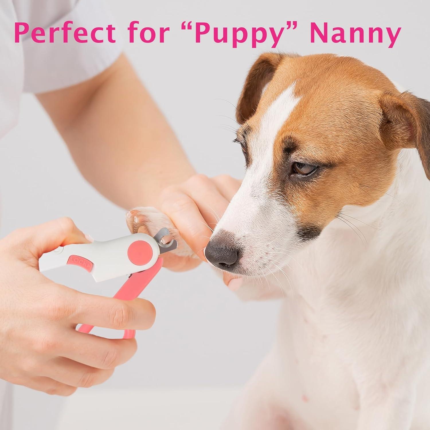 Cortauñas para Mascotas GuLuGun con Luz LED Rosa 10x6cm