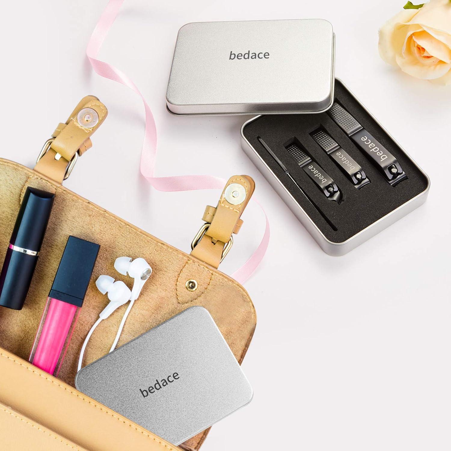 Juego de Cortauñas Bedace 4 Piezas con Lima y Estuche